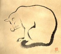 Katze - Sumi-e by Marianne Marx-Bleil