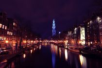 Westerkerk in Amsterdam Netherlands by night by nilaya
