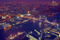 London rooftop view panorama in the UK at night by nilaya