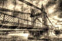 Hammersmith Bridge London Vintage von David Pyatt