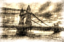 Hammersmith Bridge London Vintage von David Pyatt
