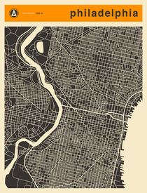 PHILADELPHIA MAP by jazzberryblue