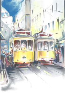 Lisbon trams by Aleksandr Petrunin