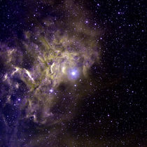 A false-color image of the star AE Aurigae by Stocktrek Images