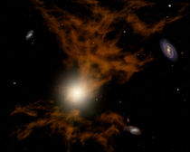 A supermassive black hole in the galaxy's core. von Stocktrek Images