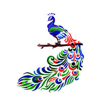 Peacock watercolor art by Luba Ost