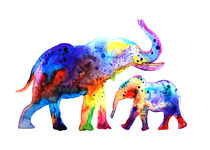 Elephants, watercolor elephants, animal, nature by Luba Ost