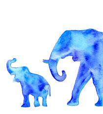 Blue elephants by Luba Ost