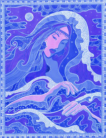 The Wave /fairytale illustration, acrylic on paper von clipso-callipso