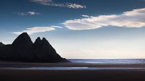 Three Cliffs Bay blue mood by Leighton Collins