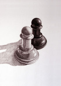 Pencil Drawn Chess Pawns by Boriana Giormova