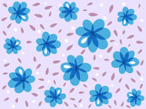 Beautiful Blue Flowers Pattern von Boriana Giormova