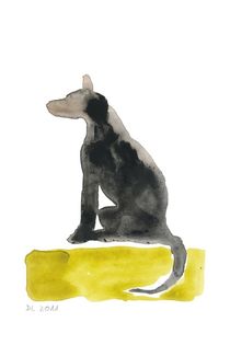 Hund, sitzend by Doris Lasar