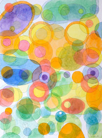 Vividly interacting Circles Ovals and Free Shapes by Heidi  Capitaine