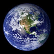 Earth showing the western hemisphere. by Stocktrek Images