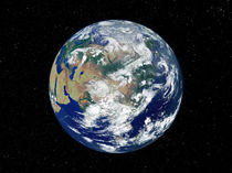 Fully lit Earth centered on Asia. von Stocktrek Images