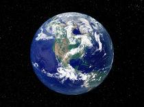 Fully lit Earth centered on North America. von Stocktrek Images