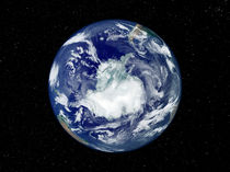 Fully lit Earth centered on the South Pole. von Stocktrek Images