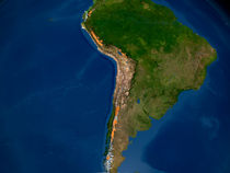 Glaciers in regions of South America. by Stocktrek Images