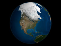 North America with Arctic sea ice by Stocktrek Images