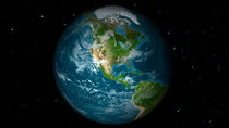 Full Earth view showing North America. by Stocktrek Images