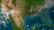 View of Southern United States and Mexico. by Stocktrek Images