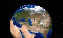Earth showing the Middle East. von Stocktrek Images