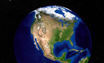 Earth showing North America. by Stocktrek Images