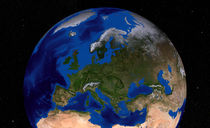 Earth showing Europe. by Stocktrek Images