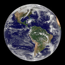 Full Earth showing Hurricane Paloma. by Stocktrek Images