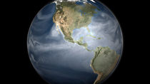 Earth view showing water vapor over the Americas. by Stocktrek Images