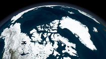 View over Greenland and the Arctic Ocean.  by Stocktrek Images