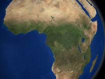 Earth showing landcover over Africa. by Stocktrek Images