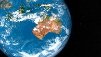 Planet Earth showing clouds over Australia. von Stocktrek Images