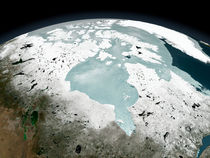 Hudson Bay sea ice on April 29, 2006. by Stocktrek Images