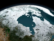 Hudson Bay sea ice on November 14, 2005. by Stocktrek Images