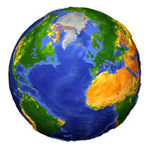 Full view of the Earth showing topographic data. von Stocktrek Images