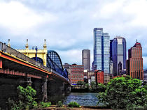 Pittsburgh PA - Pittsburgh Skyline by Smithfield Street Bridge by Susan Savad