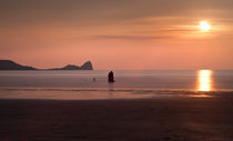 Pastel Sunset at Rhossili Bay by Leighton Collins