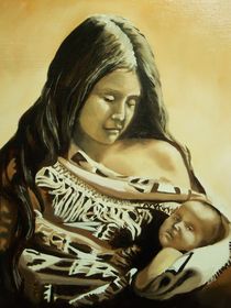 A Native American Mother and child von Gene Davis
