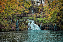 Plitvice Waterfall and lake. by Colin Metcalf