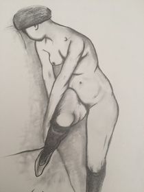 stockings - original drawing (sold) von Rob Delves