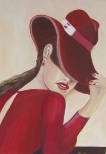 Frau mit rotem Hut  von markgraefe