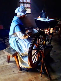 Colonial Woman Spinning by Susan Savad