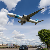 EgyptAir boeing 777  Landing at Heathrow by David Pyatt