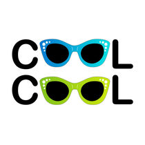 Text cool with vintage glasses as letter O by Shawlin I