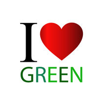 I love green with red heart  by Shawlin I