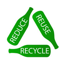 Bottles forming the recycle icon by Shawlin I