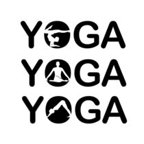 Yoga text with silhouette of people  von Shawlin I