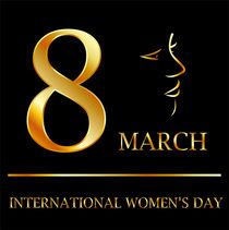 Womens day graphic in gold  by Shawlin I